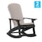 Flash Furniture Black Adirondack Rockers - Cream Cushions, 2PK 2-JJ-C14705-CSNCR-BK-GG - alternate 4